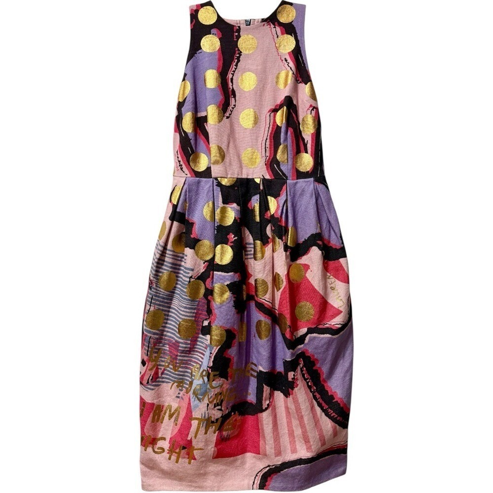 Lauren McCalmont x ASOS Black Polka Dot Graffiti Print Dress Artist Collab 6